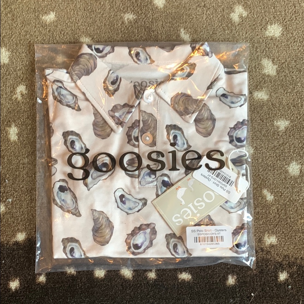 BNWT Goosies Short Sleeve Polo Shirt - Oysters Print Size: 4T